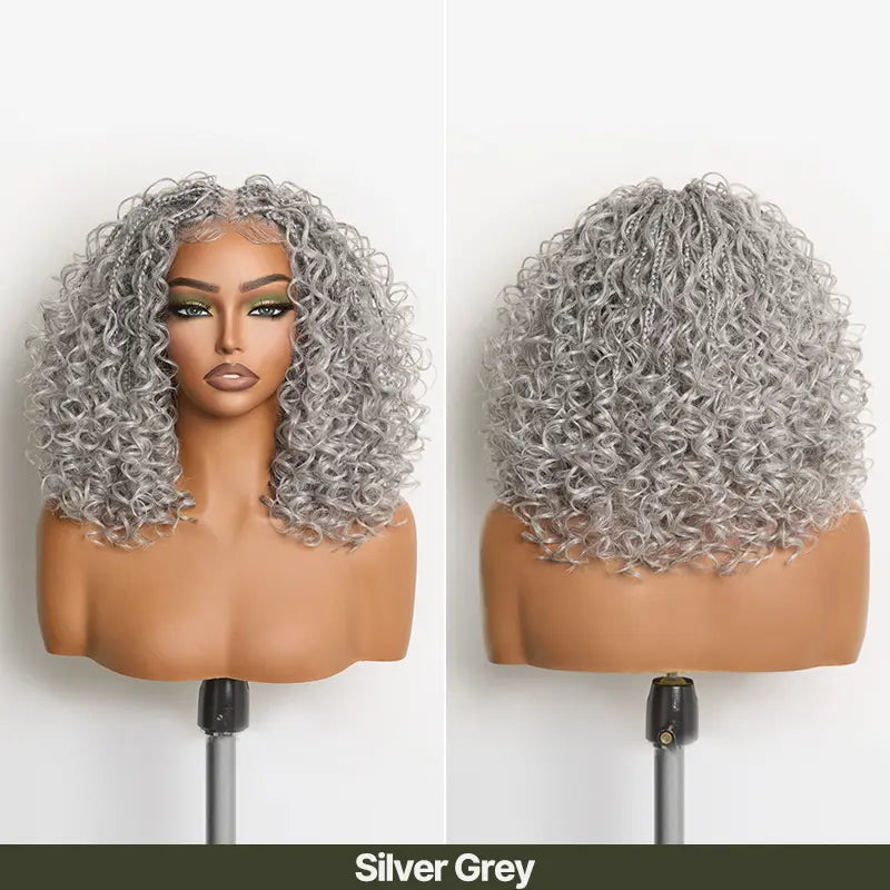 ✨13x6 HD Lace Wig Glueless Wear & Go 12” Boho Braids Water Wave Pre-Cut Lace Wig – Premium Fiber, Beginner Friendly